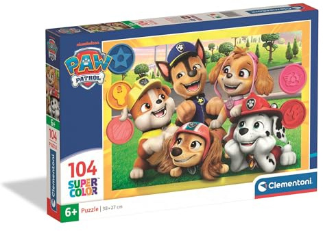 Clementoni Paw Patrol Kinder Puzzle 104 Teile | Paw Patrol Puzzle 37,9 x 26,9 cm cm für Kinder ab 6 Jahre - Puzzle von Clementoni 25013