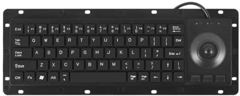Akfldms Teclado Industrial USB de Alta Durabilidad con Panel Táctil Integrado para Sistemas Médicos y de Seguridad. Trackball USB.