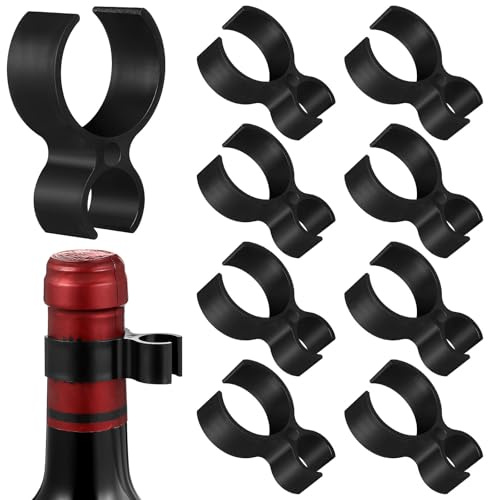 Totority Pinces à Bougie Réutilisables en Plastique Noir 9 Pièces, Clips Solides pour Bouteilles, Accessoires pour Décoration de Fête et Anniversaire