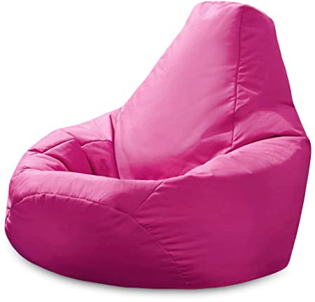 Beautiful Beanbags - Adult Highback Beanbag Chair - Large Water-Resistant for Indoor and Outdoor Use - Lounge or Gaming Chair - Manufactured in UK (Pink)