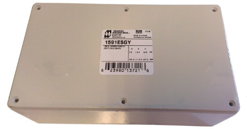 Hammond 1591ESGY Grey ABS Plastic Project Box -- Inches (7.5 x 4.3 x 2.2) mm (190mm x 109mm x 58mm)
