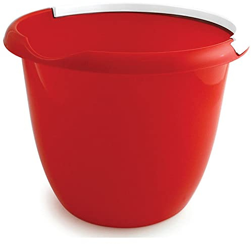 Bentley Industrial BUCKET.06/W Bucket with Metal Handle, Red