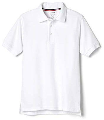 French Toast Unisex Kids Short Sleeve Pique (Standard & Husky) Polo Shirt, White, XL