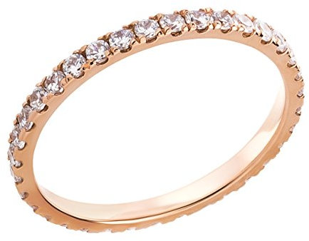 Ardeo Aurum Damenring aus 375 Gold Rosegold mit Zirkonia im Brillant-Schliff Memory-Ring Eternity Vorsteckring