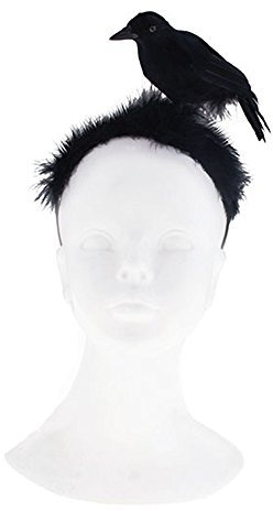 Generique - Krähen-Kopfschmuck Halloween-Accessoire schwarz - Schwarz
