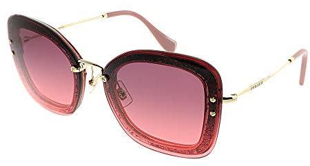 Miu Miu 0Mu02Ts Iykpz0 65 Occhiali da Sole, Rosa (Transparent Pink/Glitter/Pinkgradientviolet), Donna