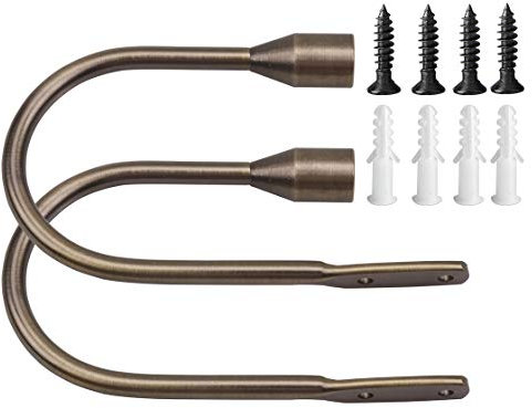 HSTYAIG Vorhang Raffhalter,Dekorativer Raffhalter für Gardinen Metall Vorhang Raffhalter Haken Holdbacks Tiebacks/Zugband Haken/Wand U Haken Vorhanghalter Raffhalter (Bronze)