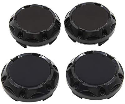 sourcing map 4Pcs Llanta Centro 64mm 4 Grapas Tapa Protector de Rueda de Coche Cubierta Negro