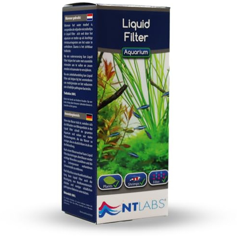 NT Labs Aquarium Liquid Filter, Aquarium Water Clarifier, Replenishes Essential Minerals, Fish Tank Water Polish, Aquarium Water Cleaner (100ml - Treats 500L)
