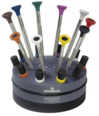 Bergeon 30081-S10 - Set di 10 cacciaviti ergonomici su base rotante