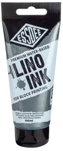 Essdee Block Printing Ink, Metallic Silver, 100ml