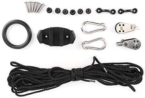 Kayak Anchor, Professionelles Kayak Anchor Trolley Kit mit Seilrolle Pad Eyes für Kayak Kanu Boote Wassersport Zubehör