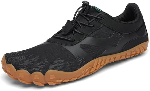 SAGUARO Hombre Mujer Minimalistas Zapatillas de Trail Running Ligeras y Respirable Zapatos Descalzos Gym Playa Calzado de Deportes Acuaticos para Correr Senderismo, Tinta Negra 44 EU