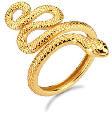 925 Sterling Silber Gold Einstellbare Schlangenringe Big Tier Resistable Luxus Neue Rundkreis Frauen Fine Ring Schmuck