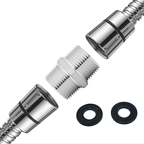 Waterberry Shower Hose Connector - Attach 2 Showers Together, Extend Hose Length - Standard 1/2 x 1/2 Universal - Chrome
