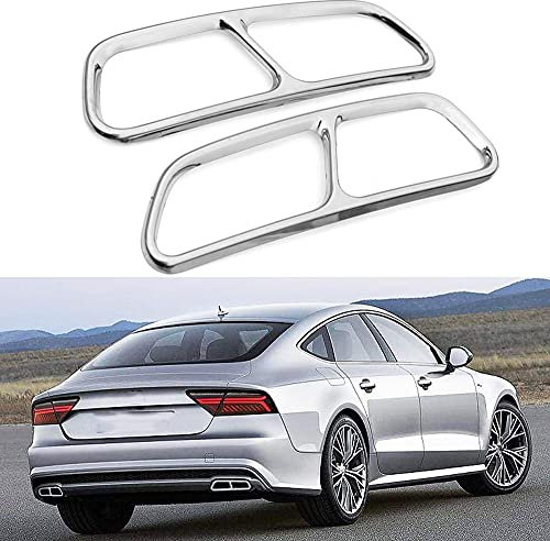 Auto Auspuffblende Auspuff Blende Edelstahl Auspuff Abdeckung FüR A6 A7 C7 2016-2018 Auspuffblenden Endrohre Blenden Car Styling Externes ZubehöR