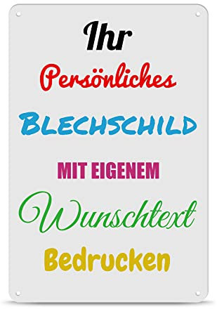 PR Print Royal Blech-Schild selbst gestalten - Metall-Poster mit Text bedrucken - verschiedene Hintergründe, Schild A4, Hochformat I Personalisiertes Geschenk
