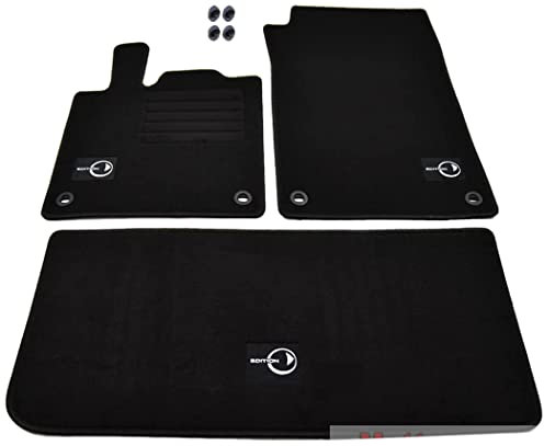 Mattenprofis Velours Logo Fußmatten Set kompatibel mit Smart Fortwo 450 Coupe und Cabrio (alle Modelle) ab Bj.1998-01/2007 schwarz