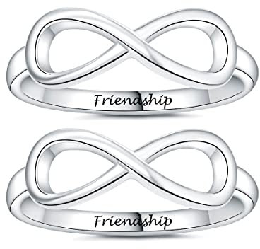 Beste Freundin Ringe Freundschaft Ring für 2 Frauen Infinity Matching Friends Bff Bestfriend Schwester Versprechen Paare Männer Frauen Männer Ihr Paar Set Seine und personalisierte gravierte Custom