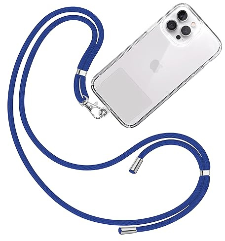 TBOC Cell Phone Lanyard [Cobalt Blue] - Comfortable Universal Smartphone Lanyard - Easy to Use Neck Phone Holder [Clear Patch] - Adjustable Length Phone Strap Crossbody - Fits All Mobile Phones