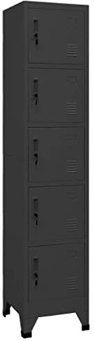 vidaXL Schließfachschrank Spind Schrank Umkleideschrank Metallschrank Fächerschrank Aktenschrank Büroschrank Lagerschrank Anthrazit 38x40x180cm Stahl
