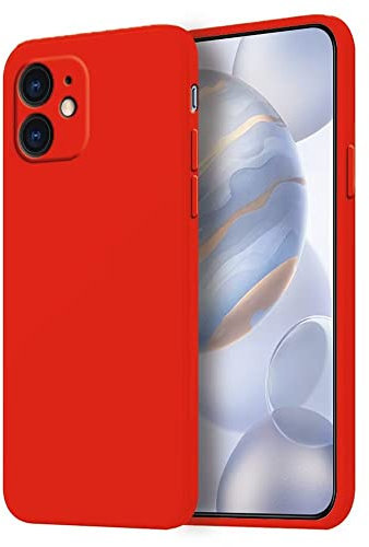 HONLEN Coque pour iPhone 11 Protection Étui, (6.1 inches) Liquide TPU Silicone Case Anti Rayures Ultra Mince Souple Cover en Silicone Rouge de Chine