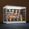 Naconmlet Acryl Vitrine Schaukasten mit led,Transparente Vitrine mit Magnettür, Display Case Box für Action Figuren und Miniaturmodelle, Sammlerstücke (Transparent,3Tier-30x17x23cm)
