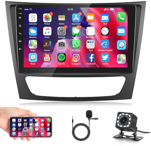 1G+32G Android 13 Autoradio 2 Din für Mercedes Benz E/G/CLK/CLS Class W209 W211 W219 W463 2002-2010 9 Zoll Autoradio mit GPS Navi WiFi Bluetooth Mirror Link FM/RDS/USB Lenkradsteuerung Rückfahrkamera