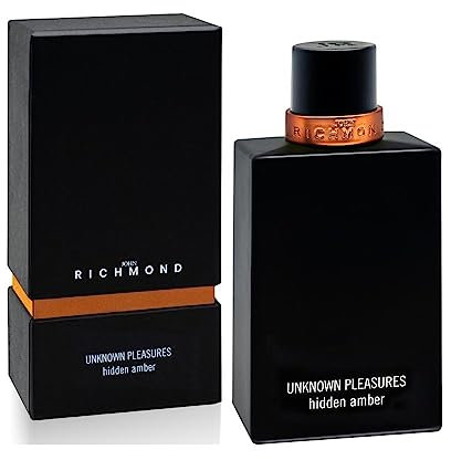 John Richmond Unbekannt Pleasures Hidden Amber Eau de Parfum - Unisex holzig, bernsteinfarben, süchtig, moschusartig und geheimnisvoll, 100 ml Flasche
