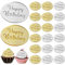 20 Stück Acryl-Kuchenaufsätze, Cupcake-Topper, blanko, transparent, Kuchendekoration, DIY, Handwerk, runde Kuchenaufsätze, leere Kuchendekorationen für Geburtstagsparty, Hochzeitsdekoration (Gold,
