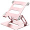 Lucrave Support de tablette de bureau réglable et pliable en aluminium compatible avec Microsoft Surface, iPad, Galaxy Tabs, Kindle Fire, Nexus, liseuse électronique - Or rose