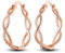 CYCUFF 925 Sterling Silber Hoop Ohrringe - Bunte Cubic Zirkonia Schmuck für Frauen Set - Geschenke für Sie (Rose Gold Funkelnde Verflochtene)