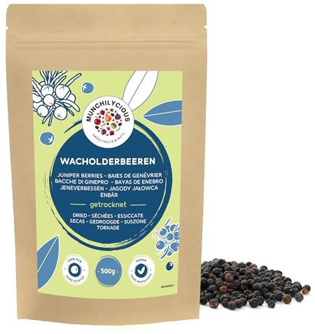 Juniper Berries Dried 500g 1.1 lb by Munchilycious, Dried Fruit, No Added Sugar, Juniper Berries Unsweetened, Vegan