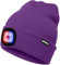 ATNKE LED Beleuchtete Mütze,Wiederaufladbare USB 4 LED Rot und Blau Leuchten Blinkender Laufmütze mit Licht Extrem Heller Lampe Winter Warme für Herren und Damen Geschenke/Inner Purple
