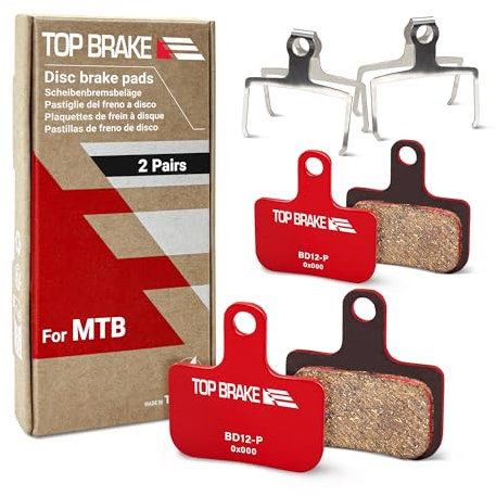 TOP BRAKE Scheibenbremsbeläge für Fahrräder, kompatibel mit SRAM Level T, TL, Ultimate/Force eTap AXS/Red eTap AXS (Gen. 2) | Gravel, Cross-Country | Keramikmischung, geräuschlose Option, Rot (2 Paar)