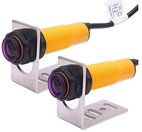Interruttore sensore di prossimità induttivo, rilevatore di interruttori, 1 paio M18 Sensore di interruttore fotoelettrico ottico a riflessione a raggio infrarosso Tre linee NPN NO 6-36VDC Interruttor
