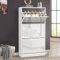 High Gloss Shoe Cabinet with 3 Drawer, Pull Down Wooden Shoe Storage Organizer Cupboard Shoes Rack Cabinet Freestanding Footwear Rack Stand Hallway Entryway Living Rooms White, 60W x 24D x 118H cm