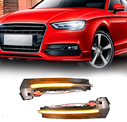 Kakulkomen 2 pezzi Indicatore LED sequenziale di direzione luce dinamica Compatibile con Audi A3 8V S3 RS3 2013 2014 2015 2016 2018 2019 2020 (Gialla)