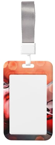 OPSREY Red Wine Glass Cheers Printed Work Badge case ID Badge Holder with Lanyard Badge Holder