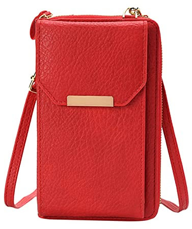 Arbeitsgürtel Mit Taschen Herren PU-Handytasche mit großer Kapazität, Damenhandtasche, einzelner Reißverschluss, vertikale Umhängetasche, Handy, Frauen, kleine Tasche Schultergurt Für (RD1, One Size)