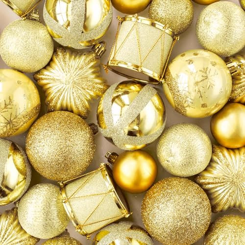 20 Servietten Weihnachten Goldene Kugeln als Tischdeko. Papierservietten mit Motiv. Auch für Decoupage und Serviettentechnik 33x33cm