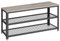 VASAGLE Schuhbank, Schuhregal mit 2 Gitterablagen, Aufbewahrung für Schuhe, 30 x 100 x 45 cm, für Eingangsbereich, Flur, Wohnzimmer, Metallgestell, Industrie-Design, Greige-schwarz LBS078K01