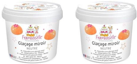 Framboiselle Pot Mix Glaçage Miroir Neutre 220 g (Lot de 2)