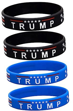 PLAFOPE Präsidenten-armband 4 Stück Silikon-flaggen-armbänder/schwarz Unisex-passform