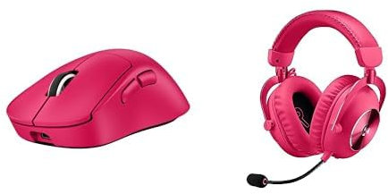 Logitech G PRO X SUPERLIGHT 2 DEX LIGHTSPEED kabellose Gaming-Maus, 32K-DPI-Sensor und USB-C-Ladefunktion + PRO X 2 LIGHTSPEED Wireless Gaming Headset, abnehmbares Boom-Mic, 50-mm-Graphen - Magenta