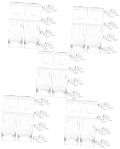 TOPBATHY 5 Set Gancio Posizionamento Avvolgibile Fermacatena con Perline Clip di Fissaggio del Gancio per Tapparelle Accessorio per Tende Cieche Transparent Vedere 10 Pezzi * 5