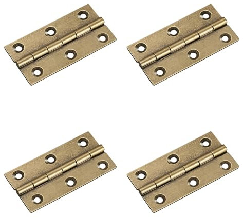 4Pcs,Antique Brass Door Hinges 2.5inch Heavy Duty Folding Hinges,for Gate,Window,Drawer