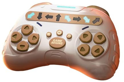 Amagogo Palm Game Machine Quick Push Game Sensorisches Spielzeug mit Musik, Handheld Rhythm Dance Fast Push Game Fidget für Jungen und Mädchen, Braun