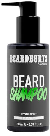 Beardburys Bart-Shampoo für Herren, 2-in-1, Gesichtsreiniger und Bartseife, geschützte Haut und weicher Bart, sulfatfrei und parabenfrei, vegan, Mystic-Duft, 150 ml