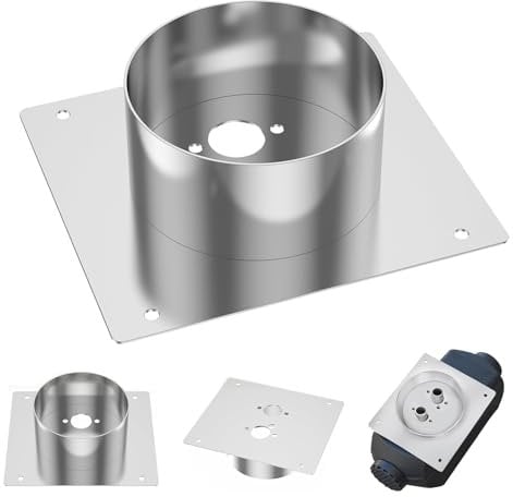 Puniama Diesel Heater Turret Plate 60mm High, Stainless Steel Diesel Heater Accessories, Diesel Heater Mounting Plate Bracket, Turret Planar Parking Heater for Parking Auxiliary Heating (20x18cm)